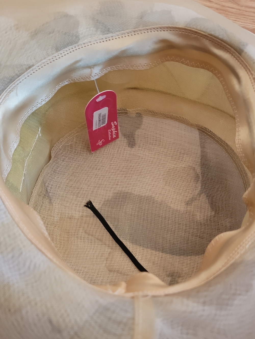 Elegant Women's Decorative Organza Hat in Yellow and Pastel Print - Picture 6 of 7